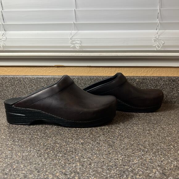 Dansko Brown Leather Clogs/Mule Men EU 47 US 13.5-14 Slip On Comfort Work Casual - Picture 4 of 11